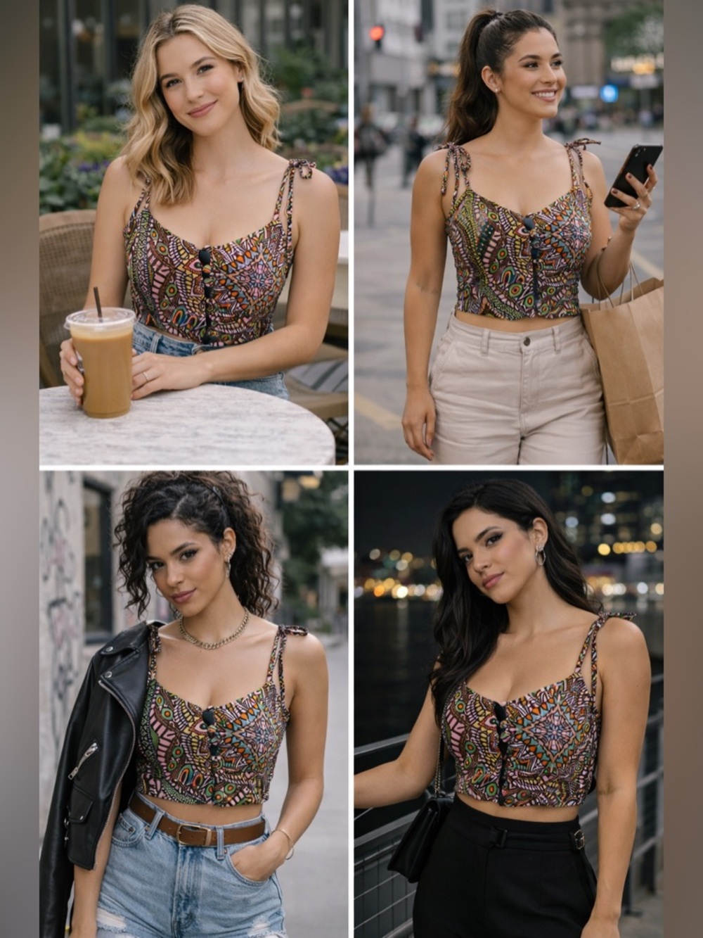 Bohemian Patterned Crop Top